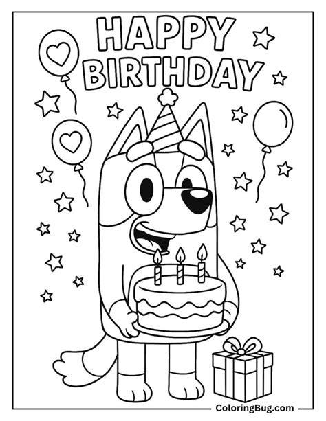 Bluey Birthday Coloring Pages