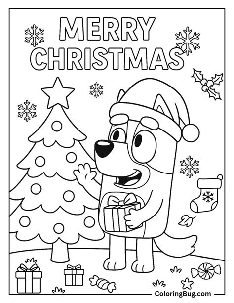 Bluey Christmas Coloring Pages