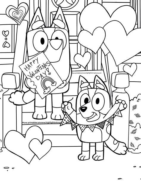 Bluey Valentines Coloring Pages Printable