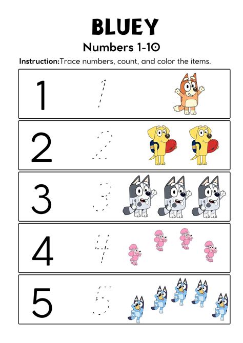 Bluey Worksheets