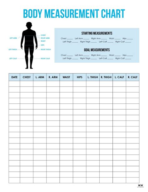 Body Measurement Tracker Printable