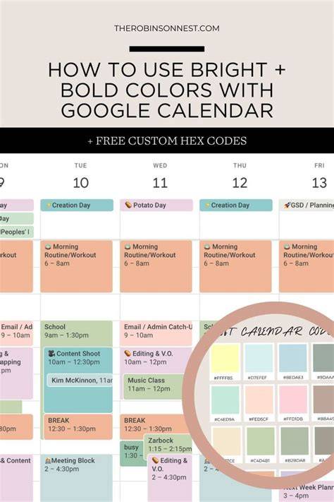 colouring in calendar