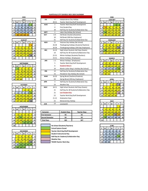 huntsville city schools calendar
