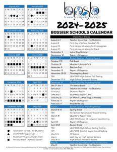 Bossier Parish School Calendar 2024 2025