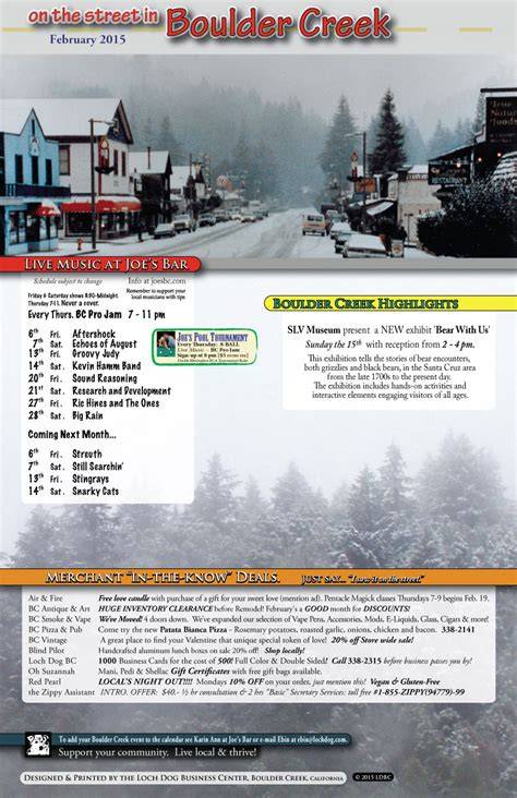 Boulder Creek Calendar