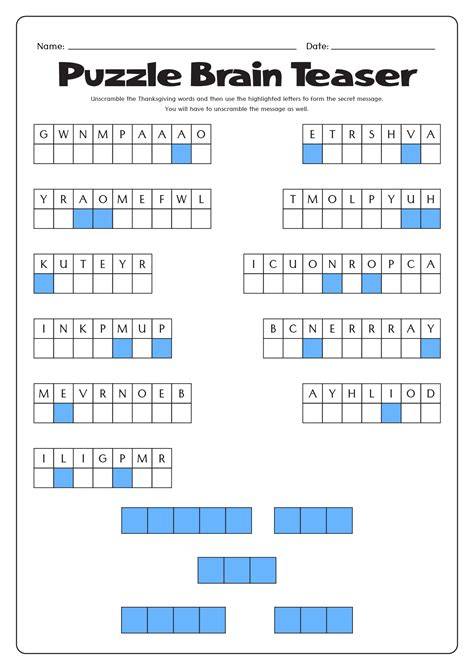 Brain Games Printable Worksheets For Adults