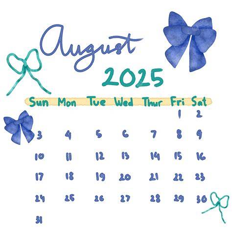 august calendar 2025