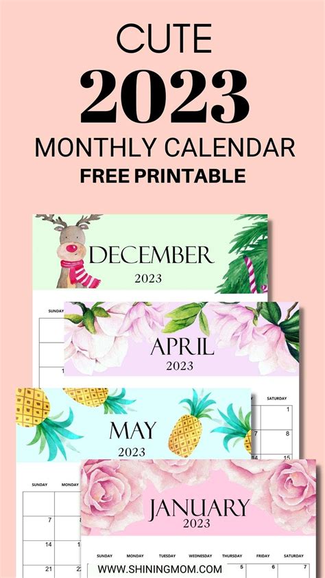 cute printable calendar