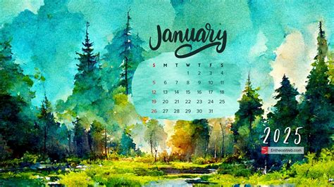 january 2025 calendar wallpaper
