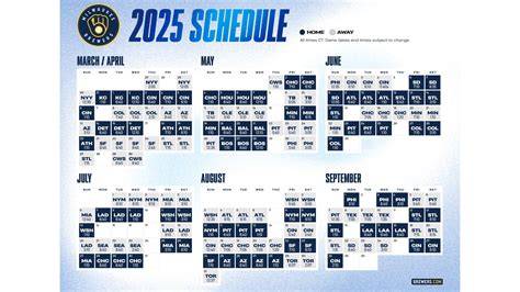 Brewers Schedule 2025 Printable