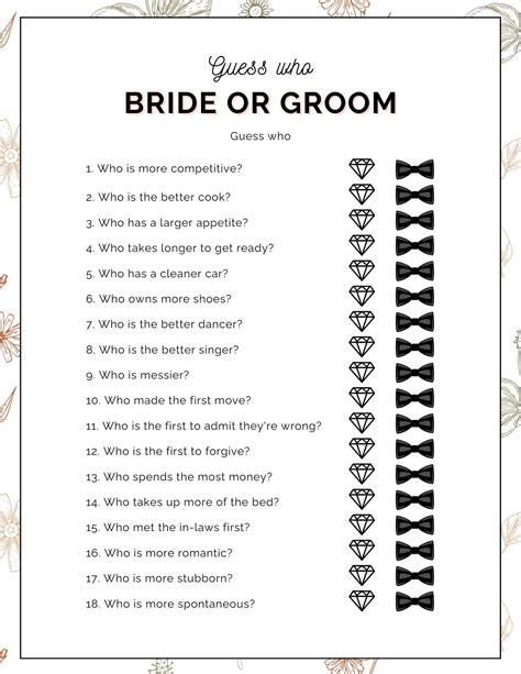 Bridal Shower Free Printable Games