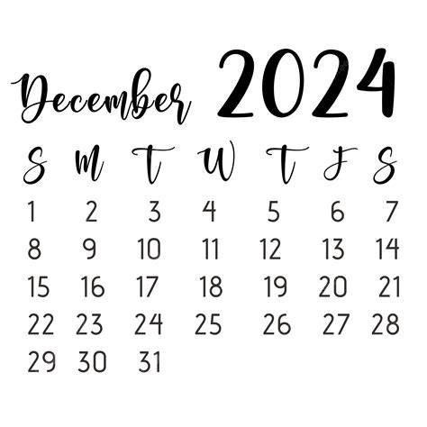 december 2024 calendar