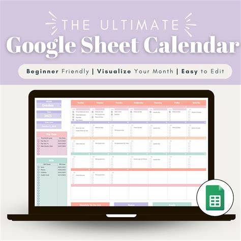 google sheet calendar template