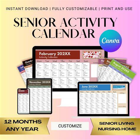 senior activities calendar