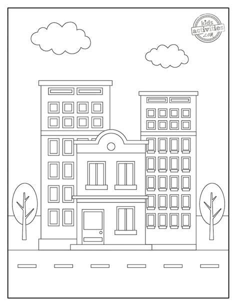 Building Coloring Sheets