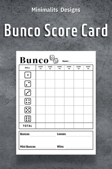 Bunco Score Cards Printable Free