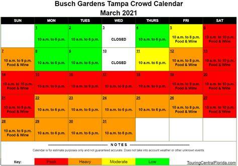 Busch Gardens Crowd Calendar 2024