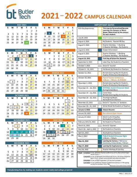 Butler Academic Calendar 24 25