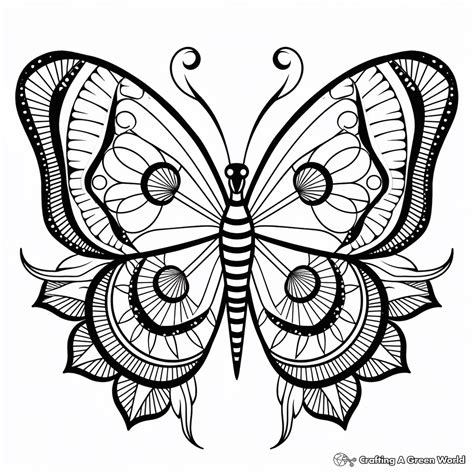 Butterfly Mandala Colouring Pages