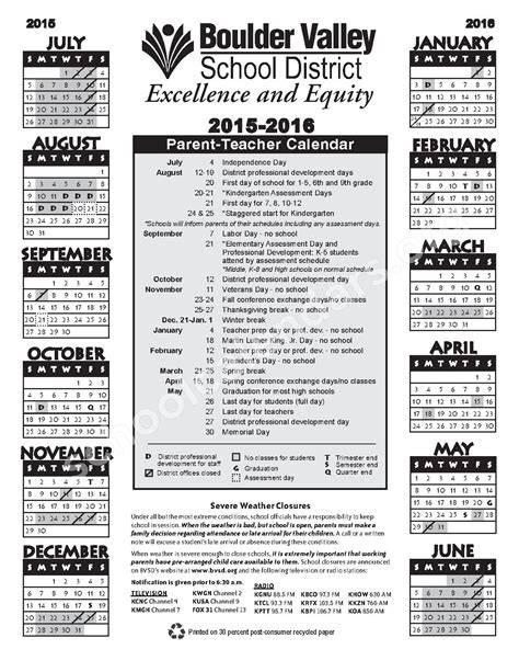 Bvsd Academic Calendar