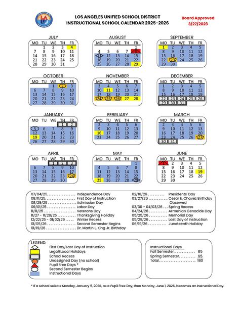 Cal State Los Angeles Academic Calendar