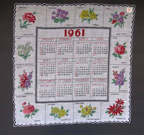 Calendar 1961 December