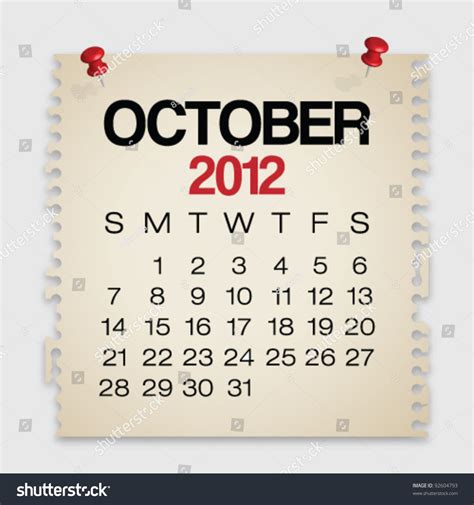 Calendar 2012 October