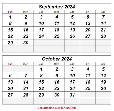 Calendar 2024 September And October