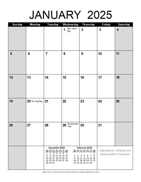 Calendar 2025 Pdf Printable
