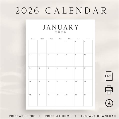 Calendar 2026 Printable Free