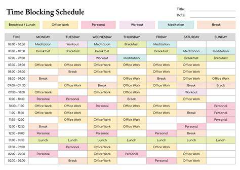 Calendar Blocking Template