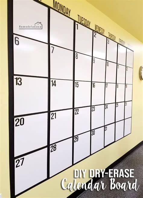 Calendar Board Dry Erase
