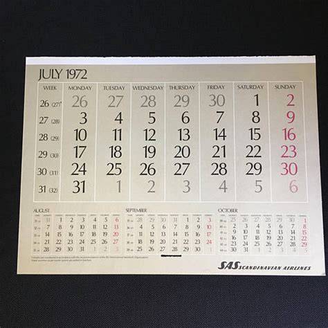 Calendar Dec 1972