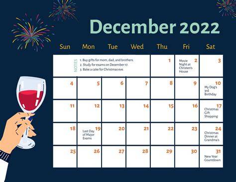 Calendar Dec 2022