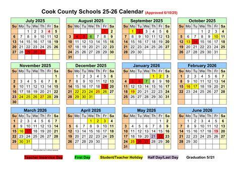 Calendar E Cook County