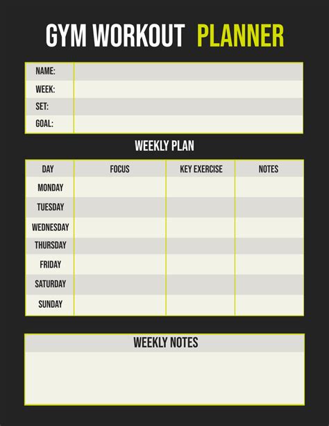 Calendar For Gym