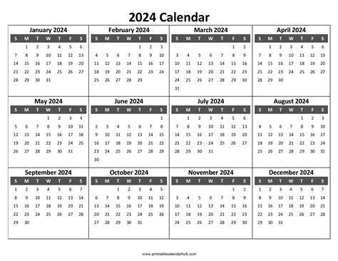 Calendar Free Printable 2024