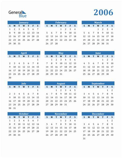 Calendar In 2006