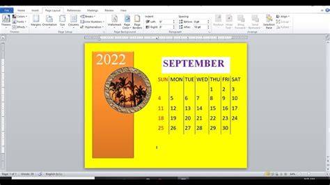 Calendar In Ms Word