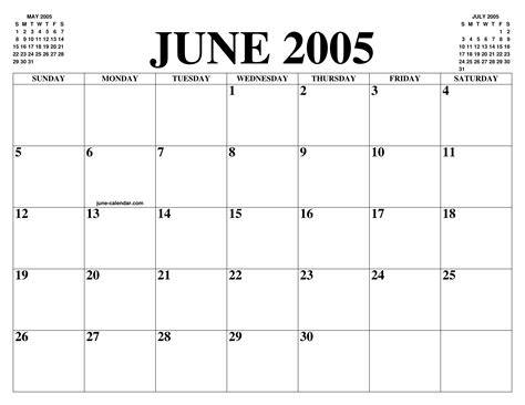 Calendar June 2005