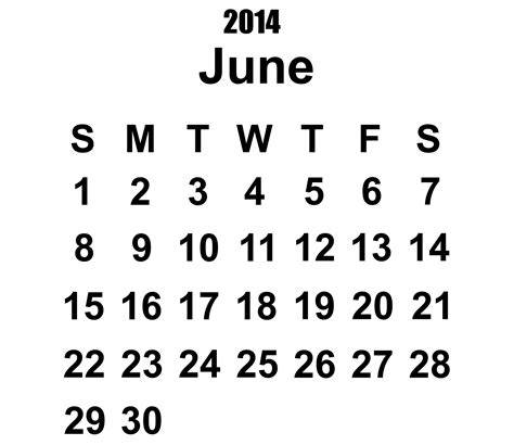 Calendar June 2014