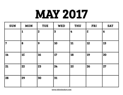 Calendar May 2017