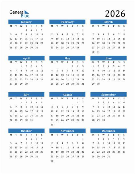 Calendar Monday Start