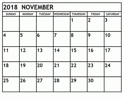 Calendar Month November 1997
