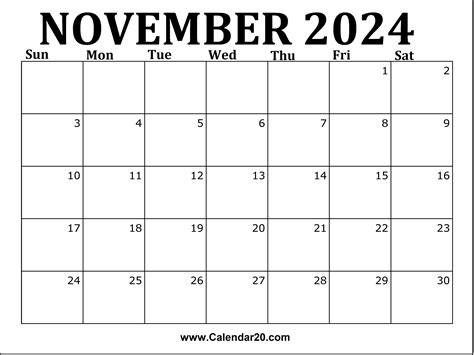 Calendar November 24