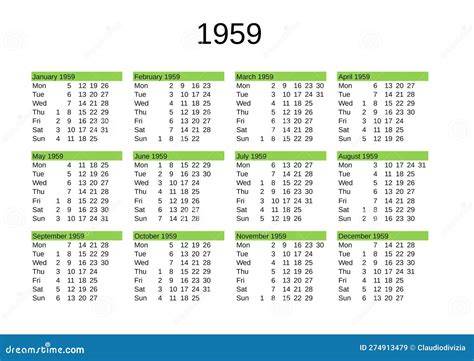 Calendar Of 1959