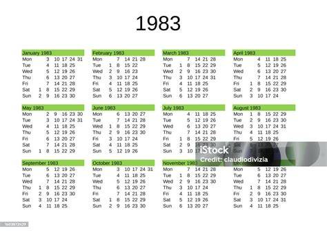Calendar Of April 1983