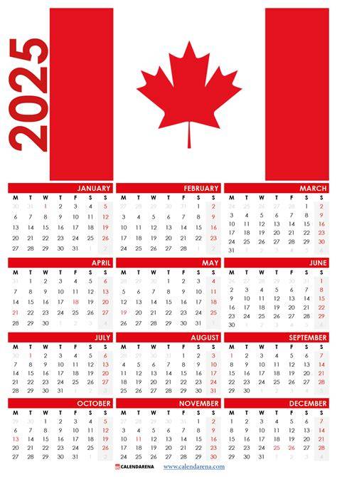 Calendar Of Canada