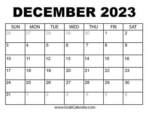 Calendar Of Dec 2023