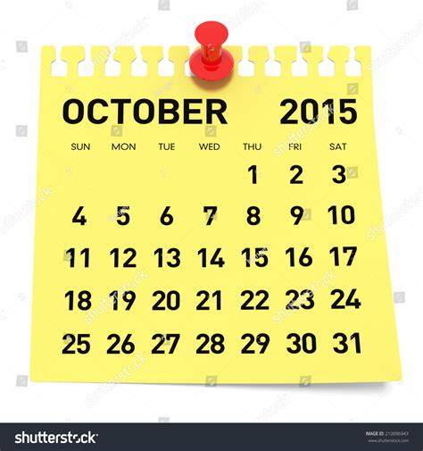 Calendar Of October 2015